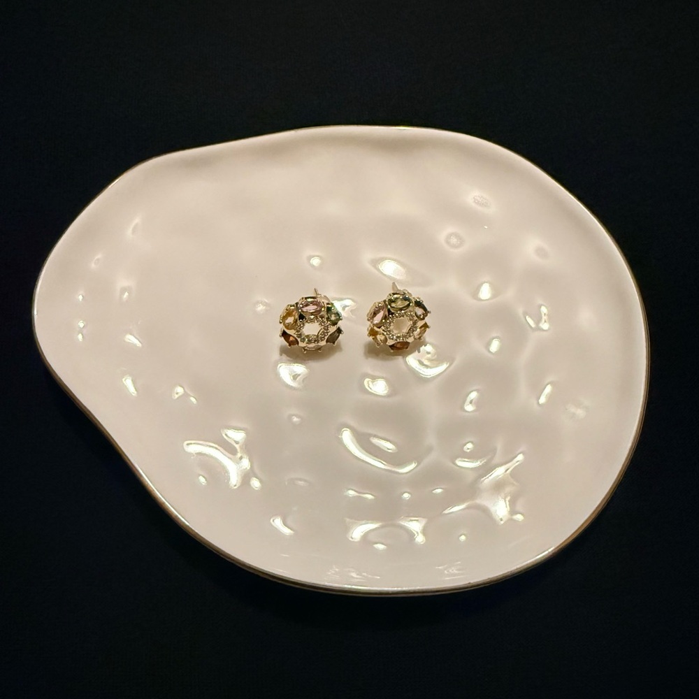 Elegant Gold and Multicolor Stone Earrings